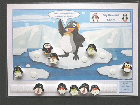 Reward Motivational Penguin Chart Adhd Autism Sen Pecs Visual Behavioural Ebay