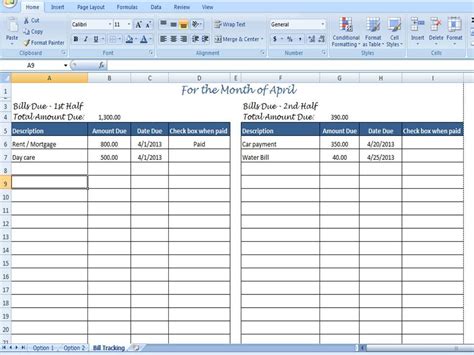 In the day column, you can list the day of the month that Excel Bill Tracker | Template Business