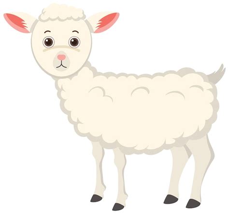 Free Vector Cute Sheep In Flat Cartoon Style