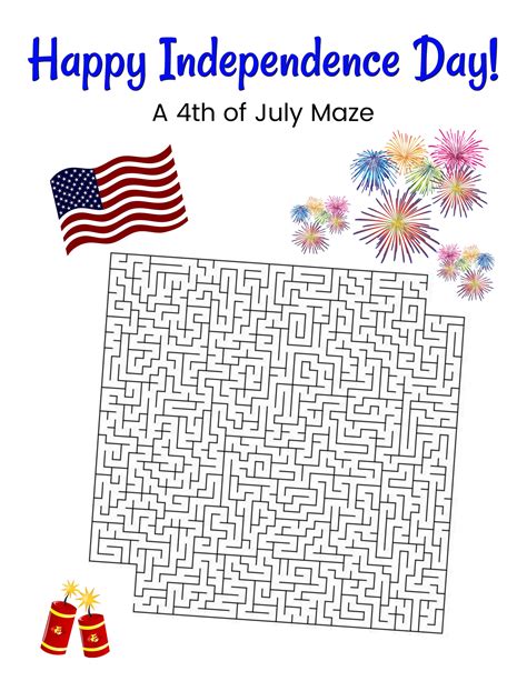 Independence Day Printable Game Set Of 2 Word Search Maze Etsy