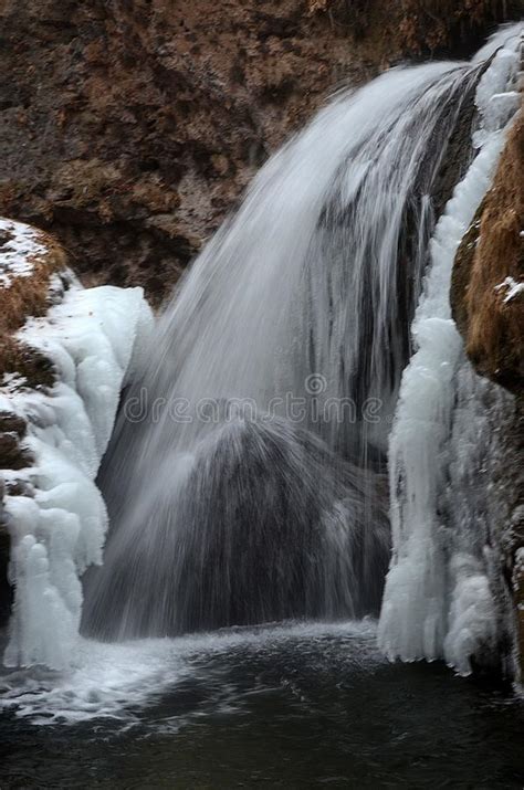 Beautiful Rocky Landscape Winter Waterfall Stock Photo Image Of