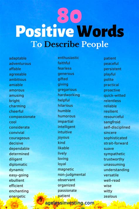 How Do You Describe People Start With A Positive Adjective For Their