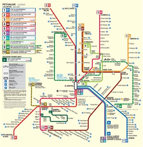 Using the metro is a very popular way of transport in kuala lumpur. Map of Public Transportation System Kuala Lumpur, Malaysia ...