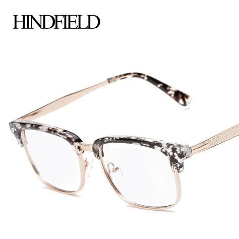 hindfield fashion half glasses frames women retro clear lens glasses optical frame eyeglass