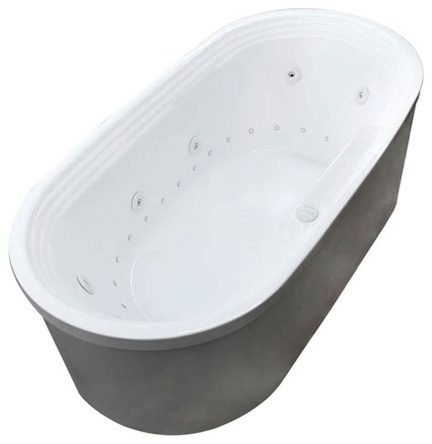 These bathtubs don't connect to a wall or fit into an alcove. Lucien 34 x 67 Oval Freestanding Bathtub w/ Whirlpool ...
