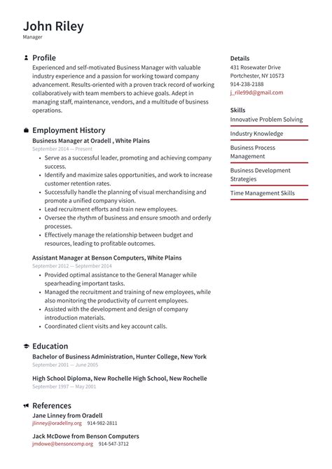 Business Manager Resume Examples And Writing Tips 2024 ·