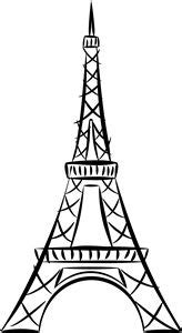 Eiffel Tower pattern. Use the printable outline for crafts, creating