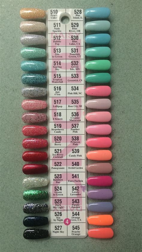 Dnd Daisy Gel Polish Color Sample Chart Palette Display New No4