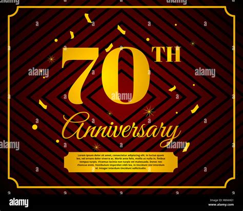 70 Anniversary Celebration Card Template Stock Photo Alamy