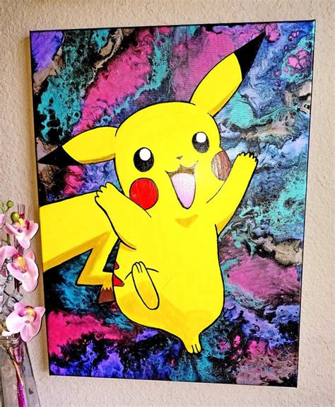 Original Pikachu Cool Painting For Sale 24x18in Good Quality Canvas