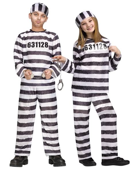 Cops And Robbers Prisoner Costume Child Boys 3