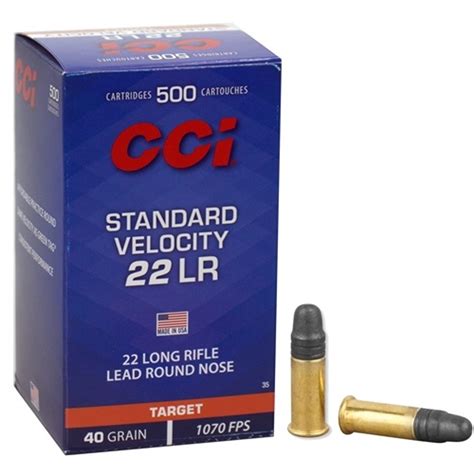 Cci 22lr Ammunition 0035 40 Grain 1070fps Standard Velocity Brick 500