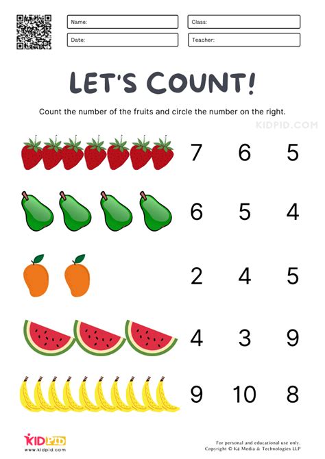 Worksheet On Counting Numbers