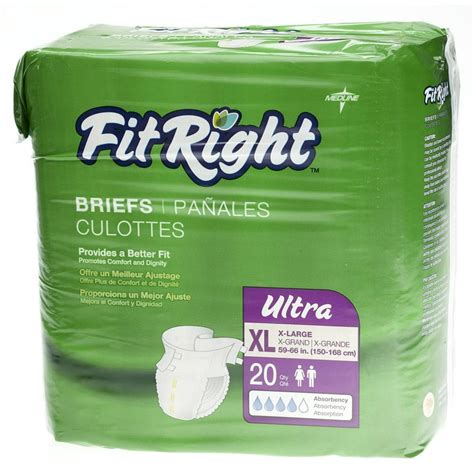 Fitright Ultra Adult Diapers Disposable Incontinence Briefs With Tabs