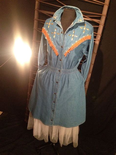 80s Country Western Denim Dress By Earlscloset On Etsy 3400 80s