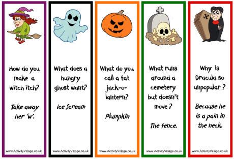 Laugh at our huge collection of the funniest halloween jokes and funny halloween humor. From The Heart Up.: FREE Halloween Bookmarks
