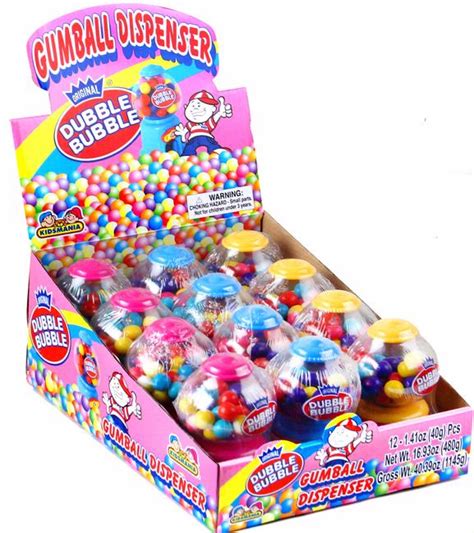 Dubble Bubble Gumball Dispensers 12ct Box Kids Candy Shoppe Bulk