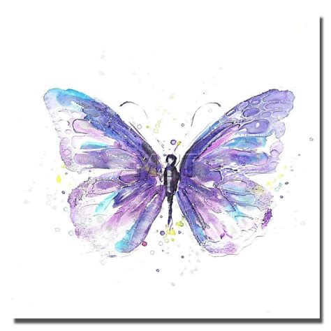 Beautiful Purple Butterfly Painting Modern Decoration Wall