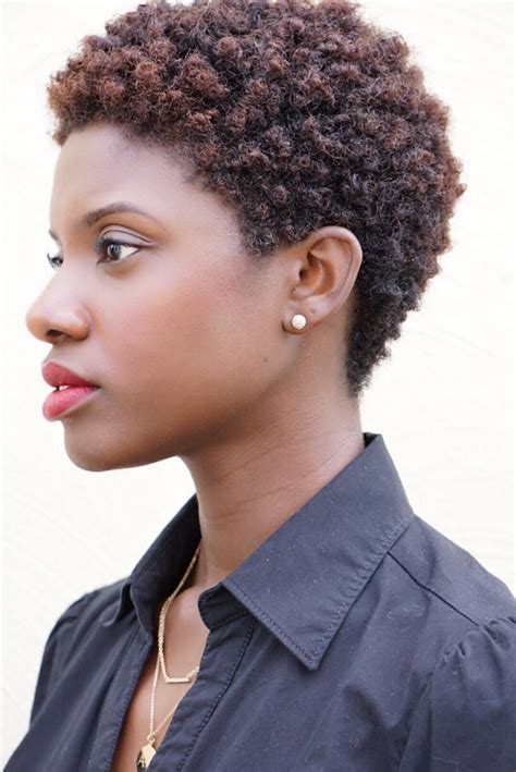 ig authentically b short natural hair style twa big chop tapered afro red matte lips tapered