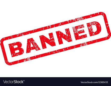 Banned Text Rubber Stamp Royalty Free Vector Image