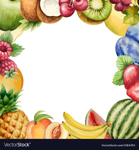 Watercolour Fruit Frame For Your Design Royalty Free Vector