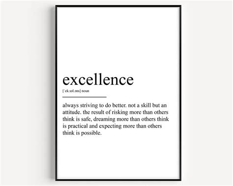 Excellence Definition Print Etsy