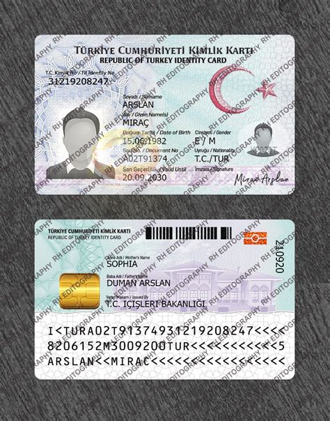 Turkey ID Card PSD Template RH Editography