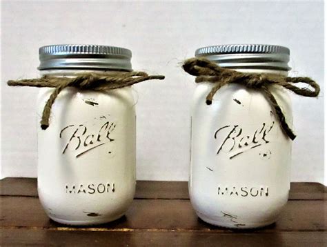 Mason Jar Salt And Pepper Shakers Kitchen Decor Rustic Decor