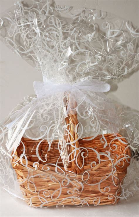 White Swirl Plastic Cellophane Basket T Wrap By Luxepartysupply