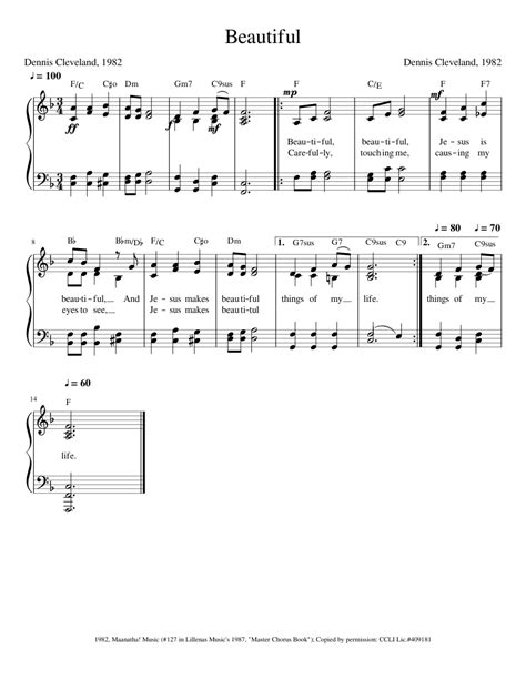 Beautiful Sheet Music For Piano Solo