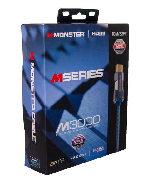 Monster Cable Hdmi 21 M3000 Uhd 8k Dolby Vision Hdr 48gbps Aoc 15m