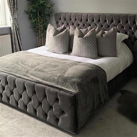 Enjoy free shipping on most stuff, even big stuff. CHARCOAL PLUSH VELVET OXFORD WINGBACK FRAME BED ...