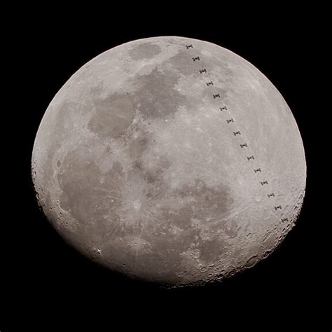 The Iss Transiting The Moon The Planetary Society
