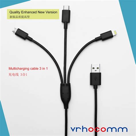 Usb Cable 3 In 1 For Mobile Phones Type C Android 8 Pin Intergrated