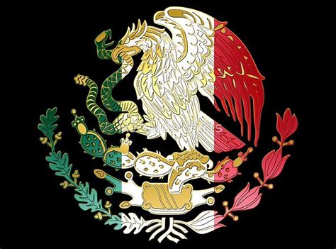 Mexican Coat Of Arms Features A Green White Red And Gold Coat Of Arms Of Mexico Mexican