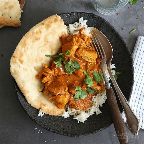 Butter Chicken Mit Reis And Naan Brot Bake To The Roots