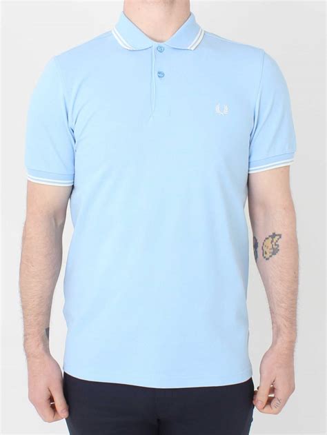Fred Perry M3600 Twin Tipped Polo In Sky Blue Northern Threads