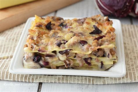 Lower the oven temperature to 180°c. Le LASAGNE con RADICCHIO e SALSICCIA sono la specialita ...