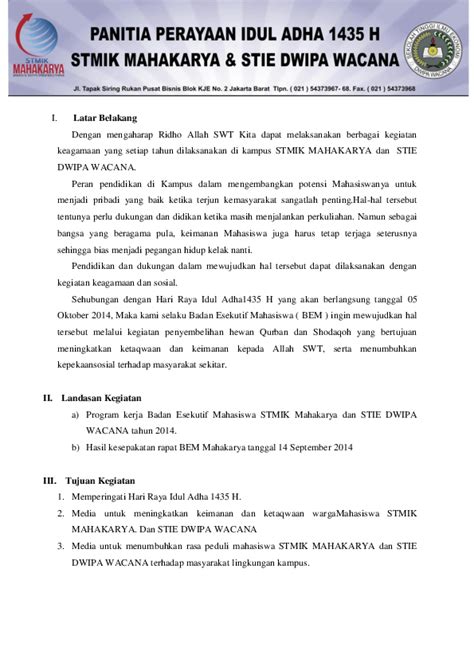 Contoh Proposal Idul Fitri » 2021 Ramadhan