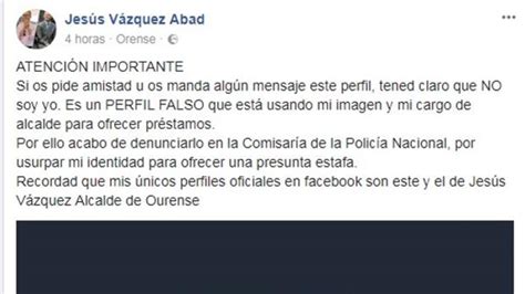 Usurpan La Identidad Del Alcalde De Orense En Facebook Para Estafar