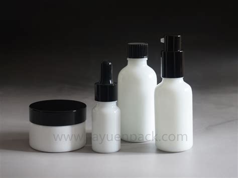Opal White Glass Cosmetic Container Rayuen Packaging