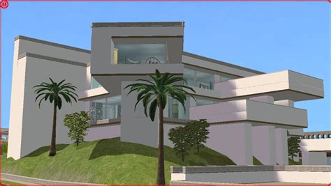 Sims2 Modern White Hillside Mansion By Ramborocky On Deviantart