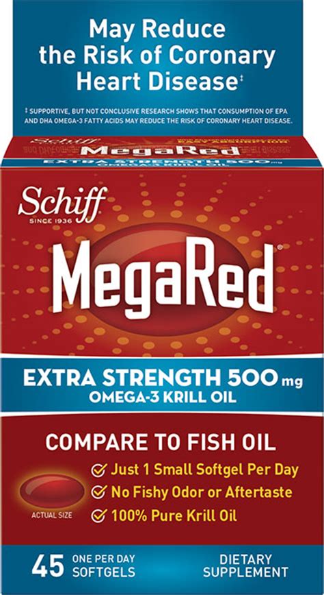 Megared Extra Strength Omega 3 Krill Oil 500 Mg 45 Softgels