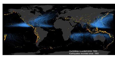 Mapping Global Earthquakes And Hurricane Tracks With R Disaster