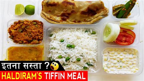 Haldirams Tiffin Meal 😱 Itna Sasta 😱 Haldiram Veg Thali Indian