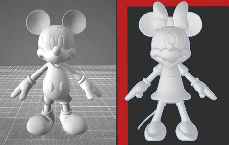 Mickey Mouse And Minnie Mouse 2 Pack Hi Res 3d Print