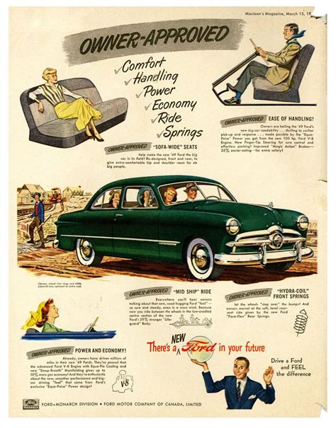 49 Ford Owner Approved Car Ads Vintage Cars Classic Cars