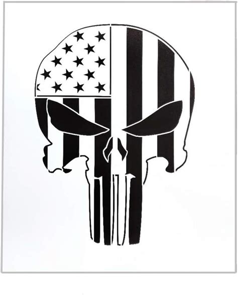 Obuy Punisher Skull Stencil For Painting On Wood Walls