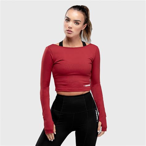 ae warrior crop tee red workout shirts women squatwolf