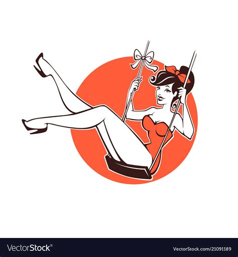 Sexy And Beauty Retro Pinup Girl For Your Logo Or Vector Image